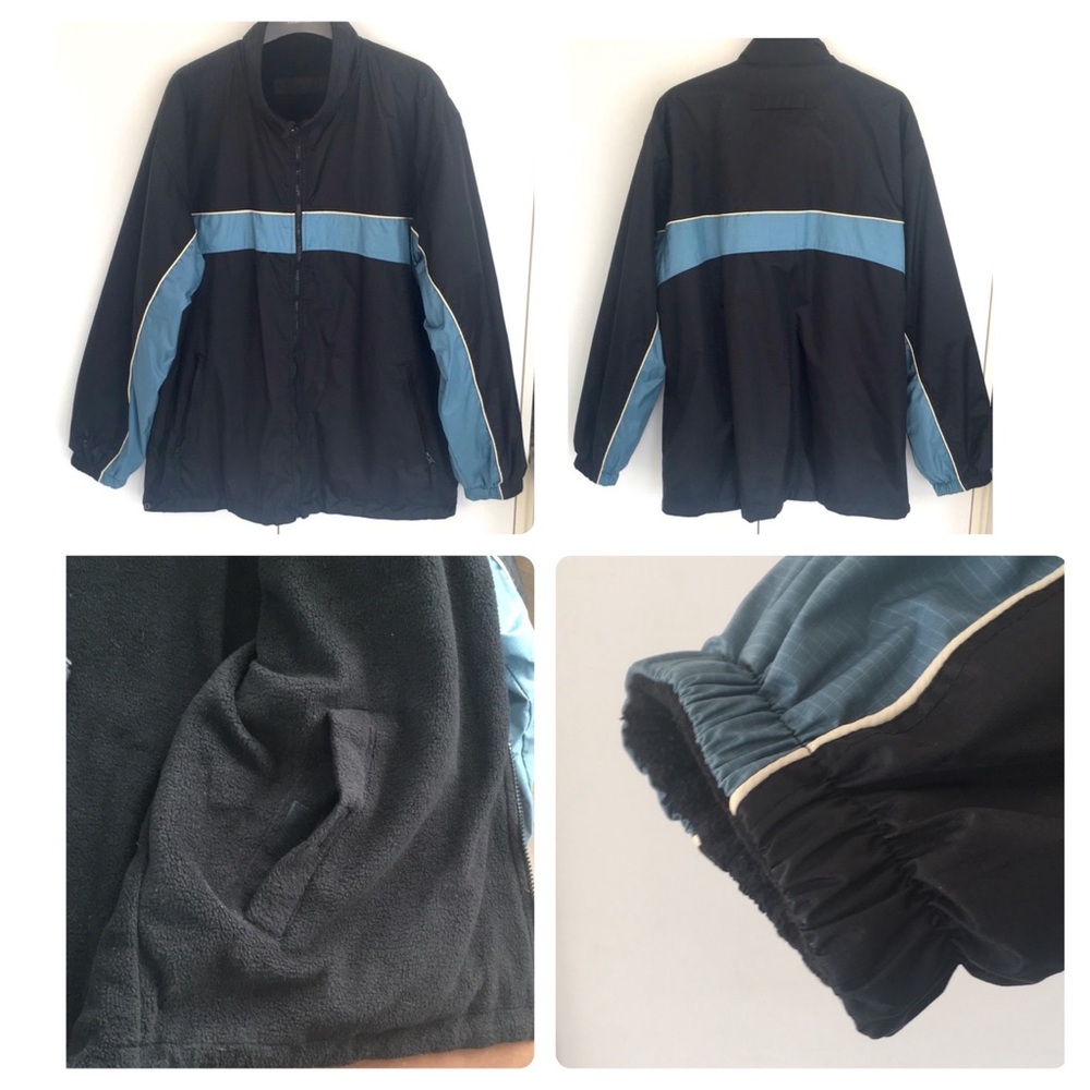 NWOT:  Windproof/Waterproof Flannel Lined Jacket - Navy/Light Blue